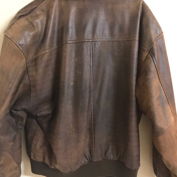 global identity Jackets & Coats Global Identity Leather Bomber